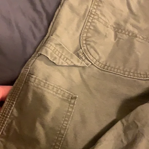 CARHARTT Men Dungaree Cotton Work Jean 36x32Green - Picture 3 of 5